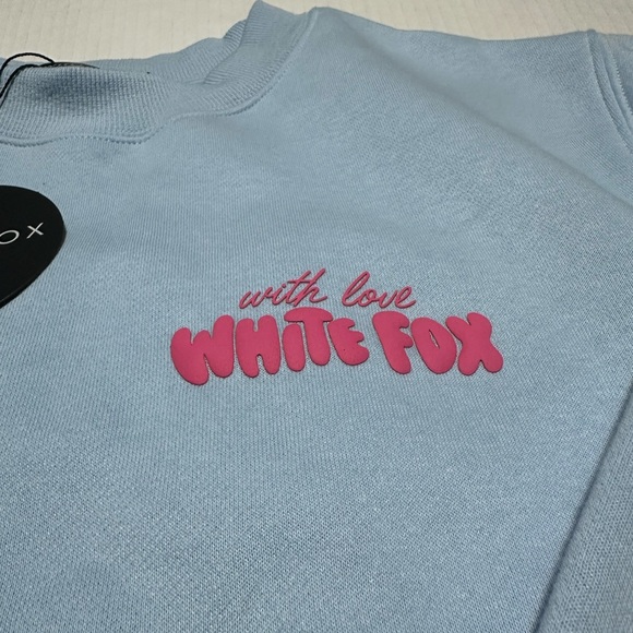 White Fox Boutique With Love And Romance Baby Blue Sweatshirt - Picture 2 of 6
